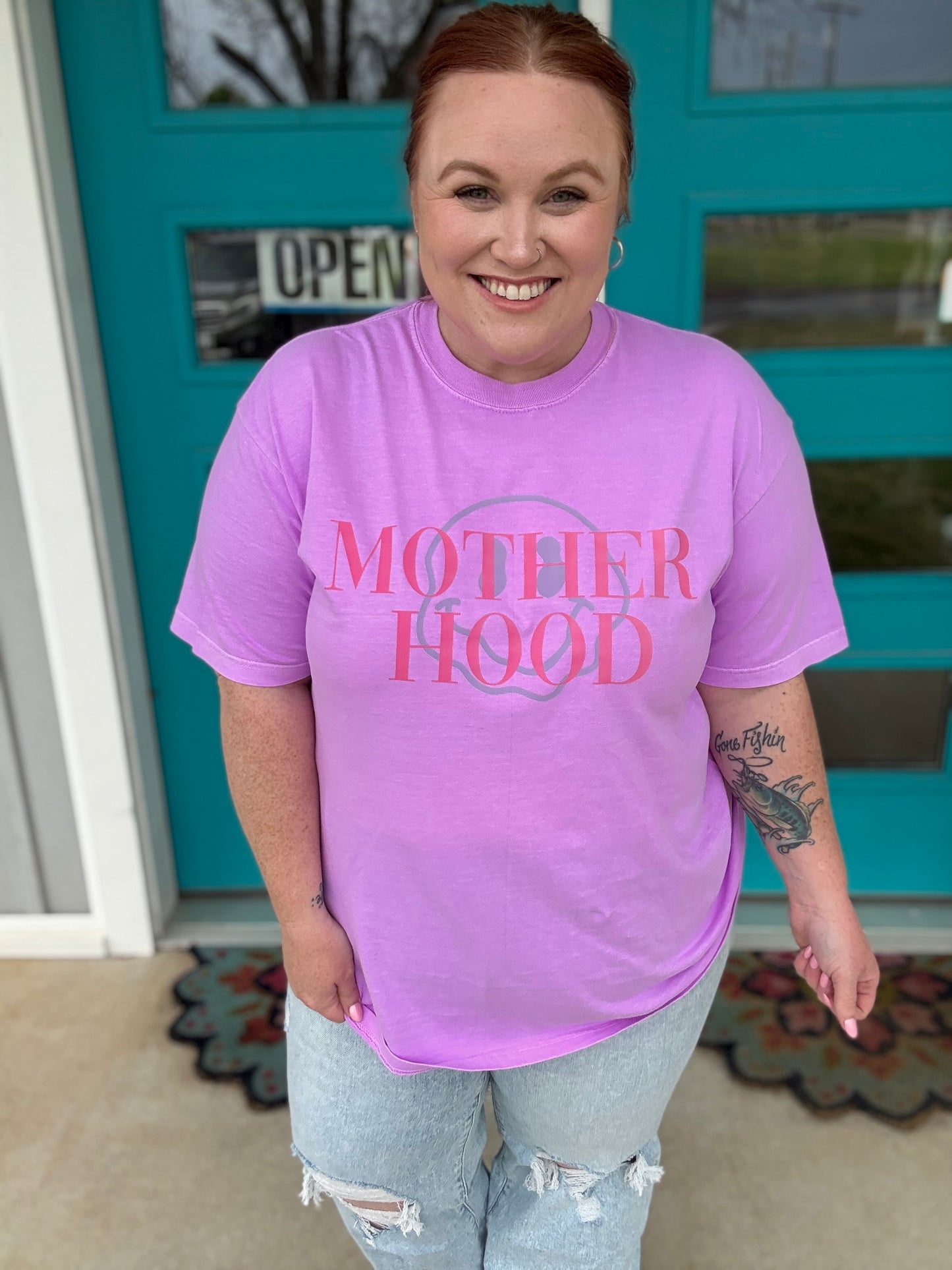 Neon Mothered Hood Tee on Comfort Color (Multiple Colors)