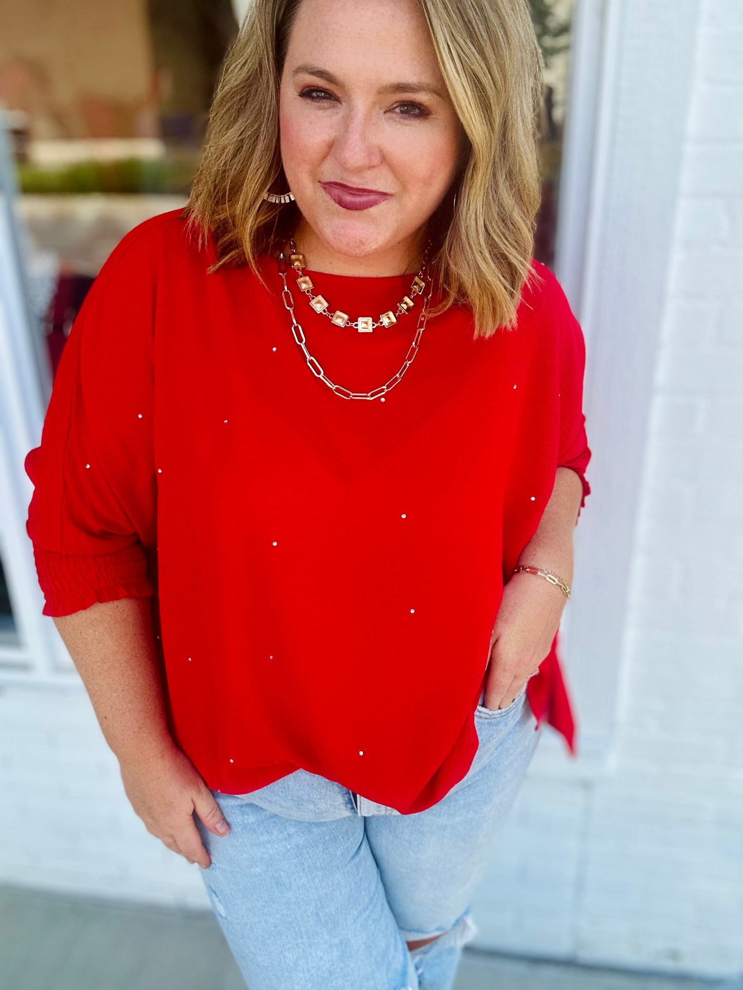 Alex Rhinestone Top