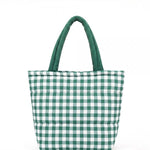Green Checkered Puffer Bag