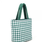 Green Checkered Puffer Bag