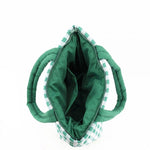 Green Checkered Puffer Bag