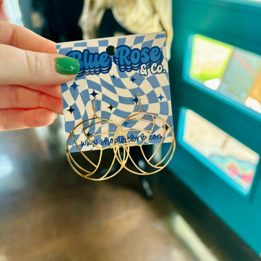 Metal Volleyball Outline Drop Earrings