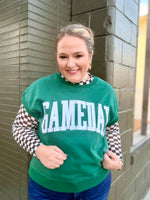 Game Day Embroidered Top in Green