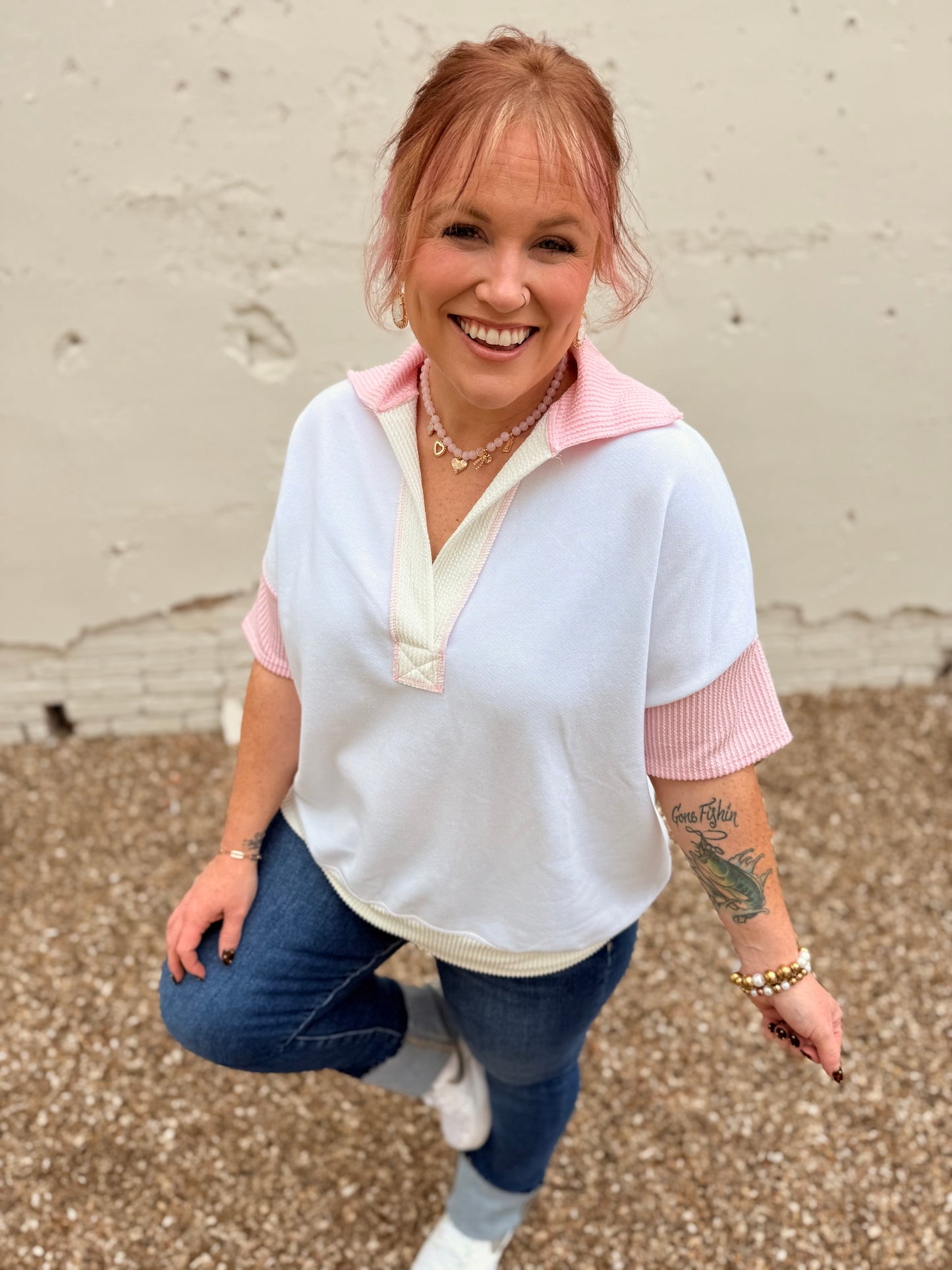 Kristen Pink Lined Top