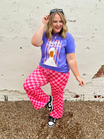 Lila Check Open Leg Pants