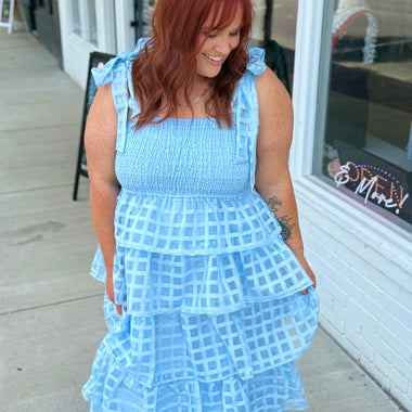 Briannah Blue Tiered Dress