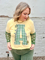 Gingham School Spirit Tee on Butter CC