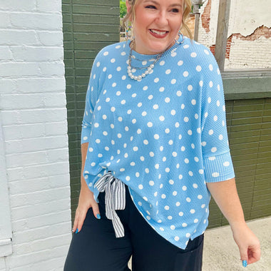 Ken Ribbed Polka Dot Top