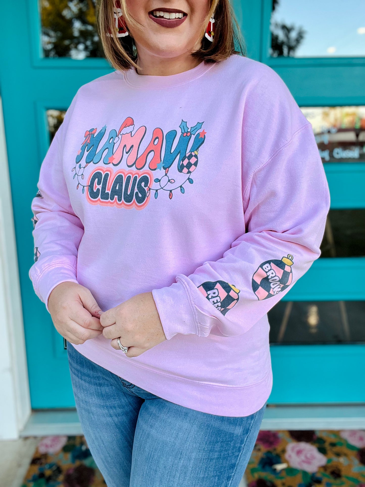 Custom Name “Claus” Sweatshirt with sleeve detail