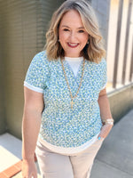 Floral Rolled Short Sleeve Top