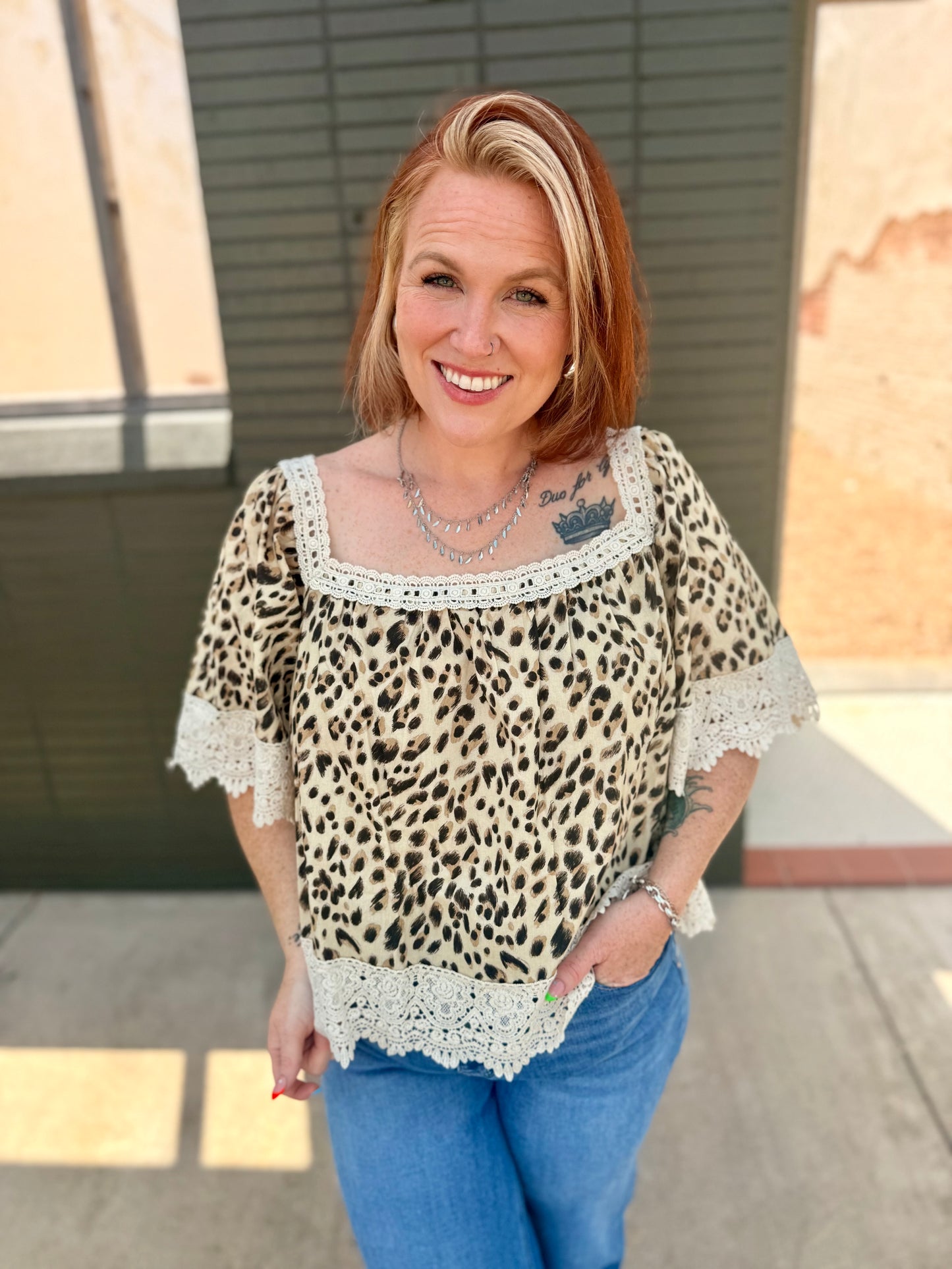 Kenny Leopard & Lace Top
