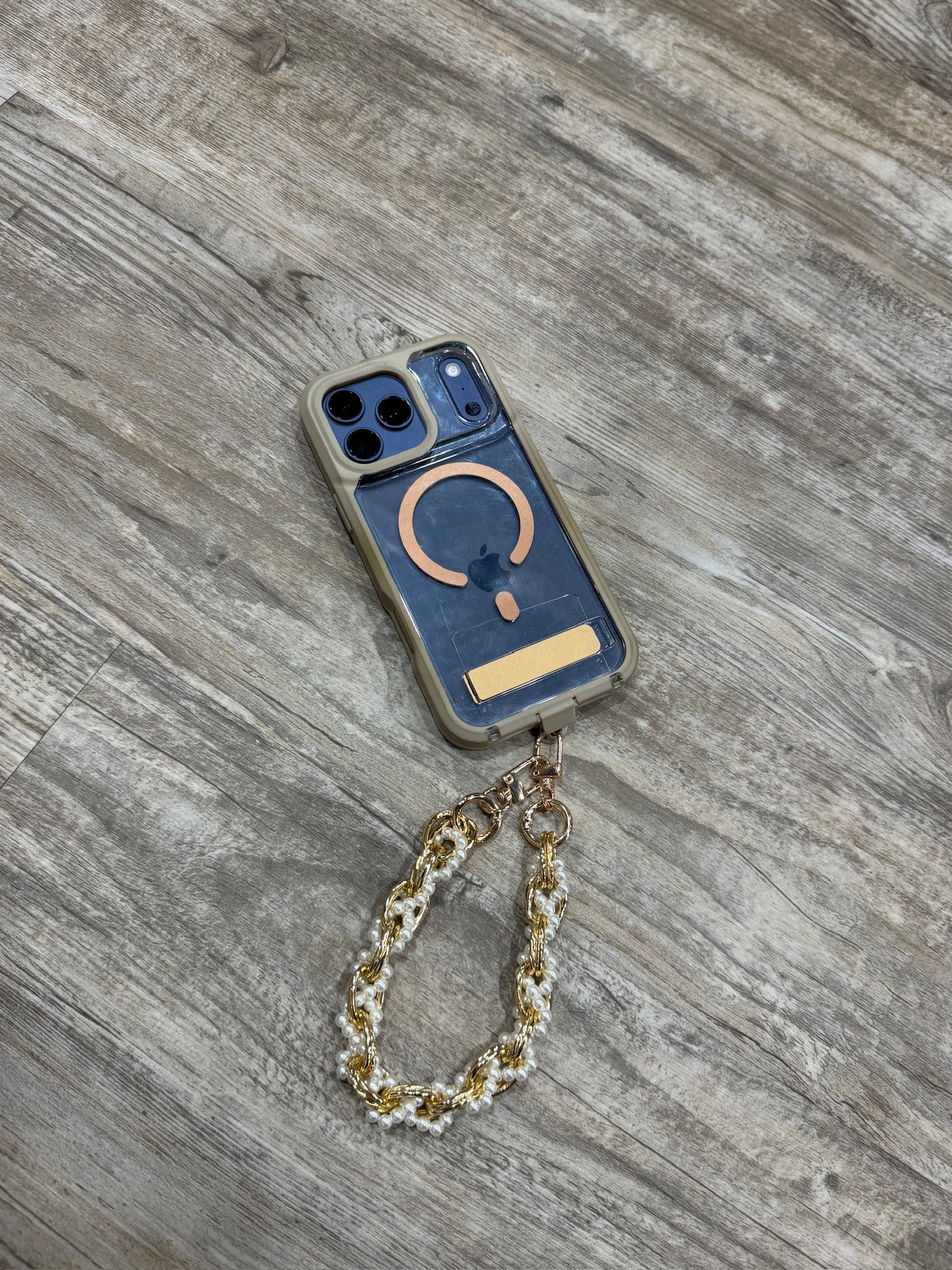 Chain Link Pearl Phone Charm