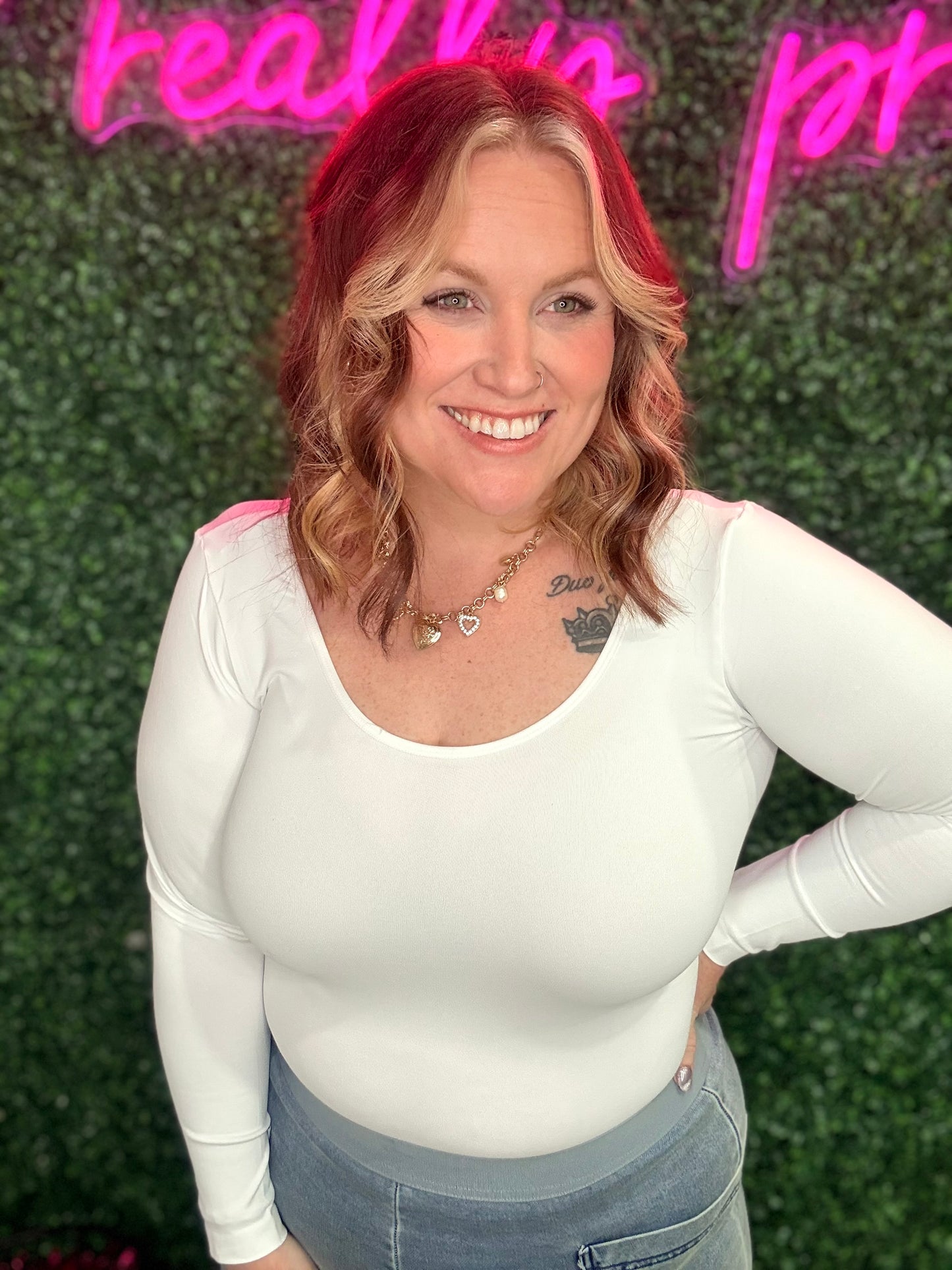 Seamless Reversible Long Sleeve in White