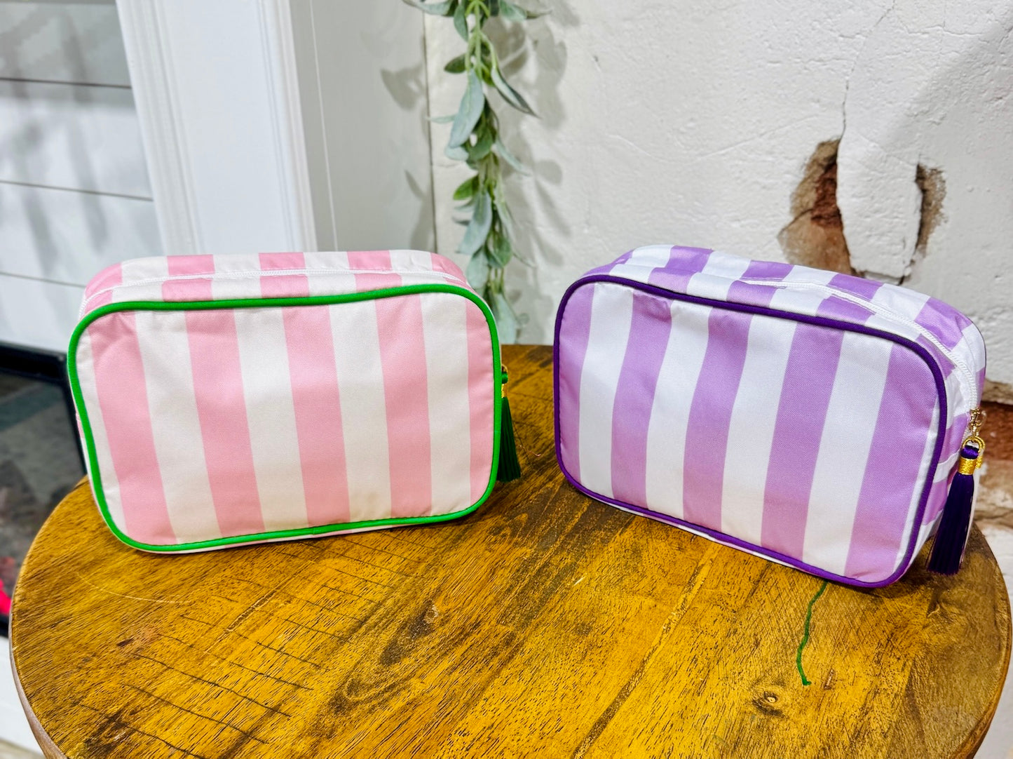Striped Essentials Bag - Pink