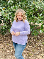 Belle French Terry Sweatshirt in Purple