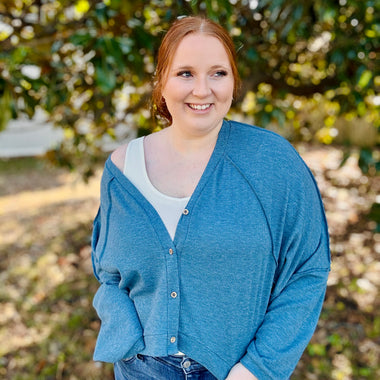 Rose Button Down Cropped Cardigan