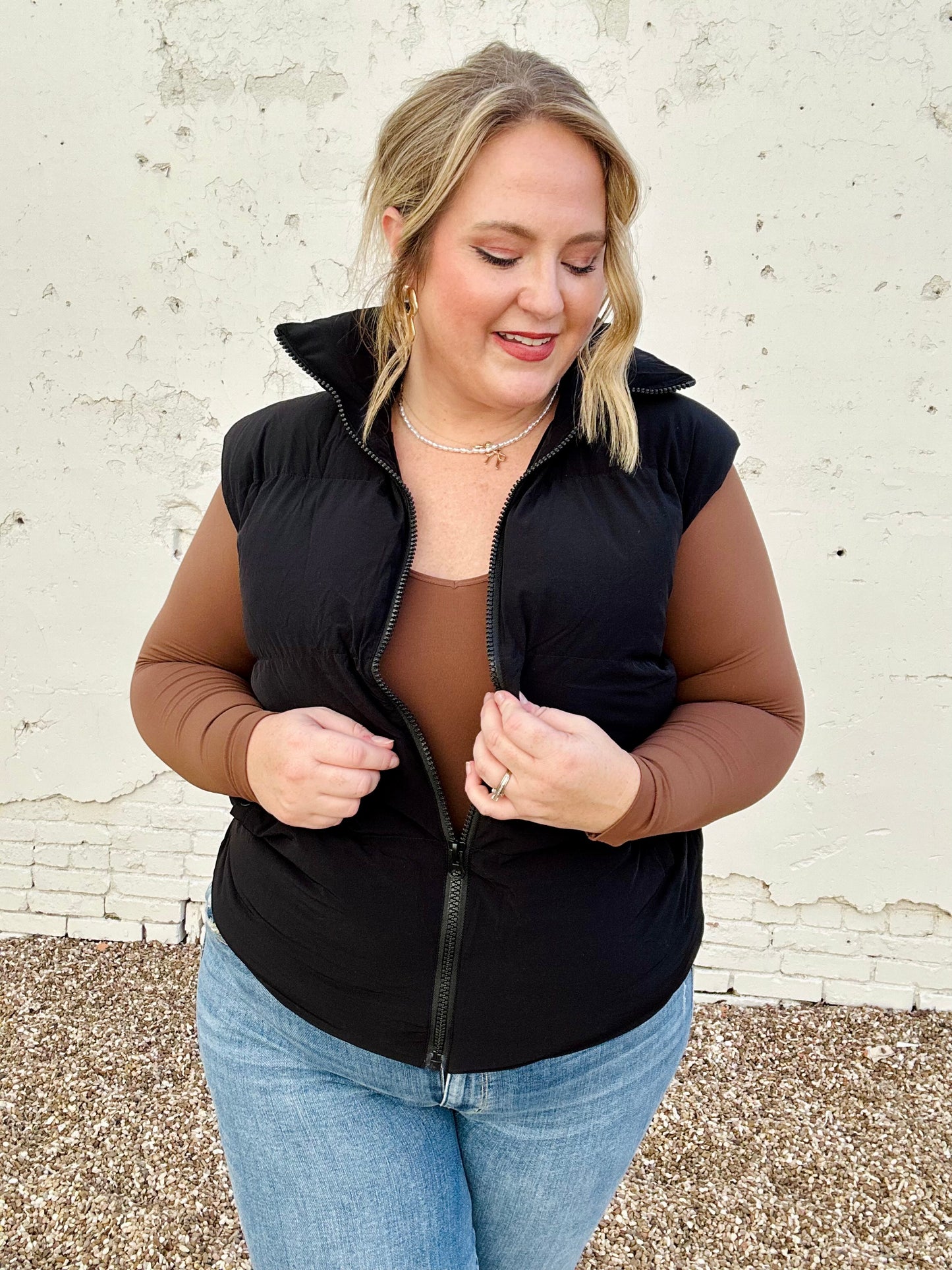 GraceLynn Puffer Vest in Black