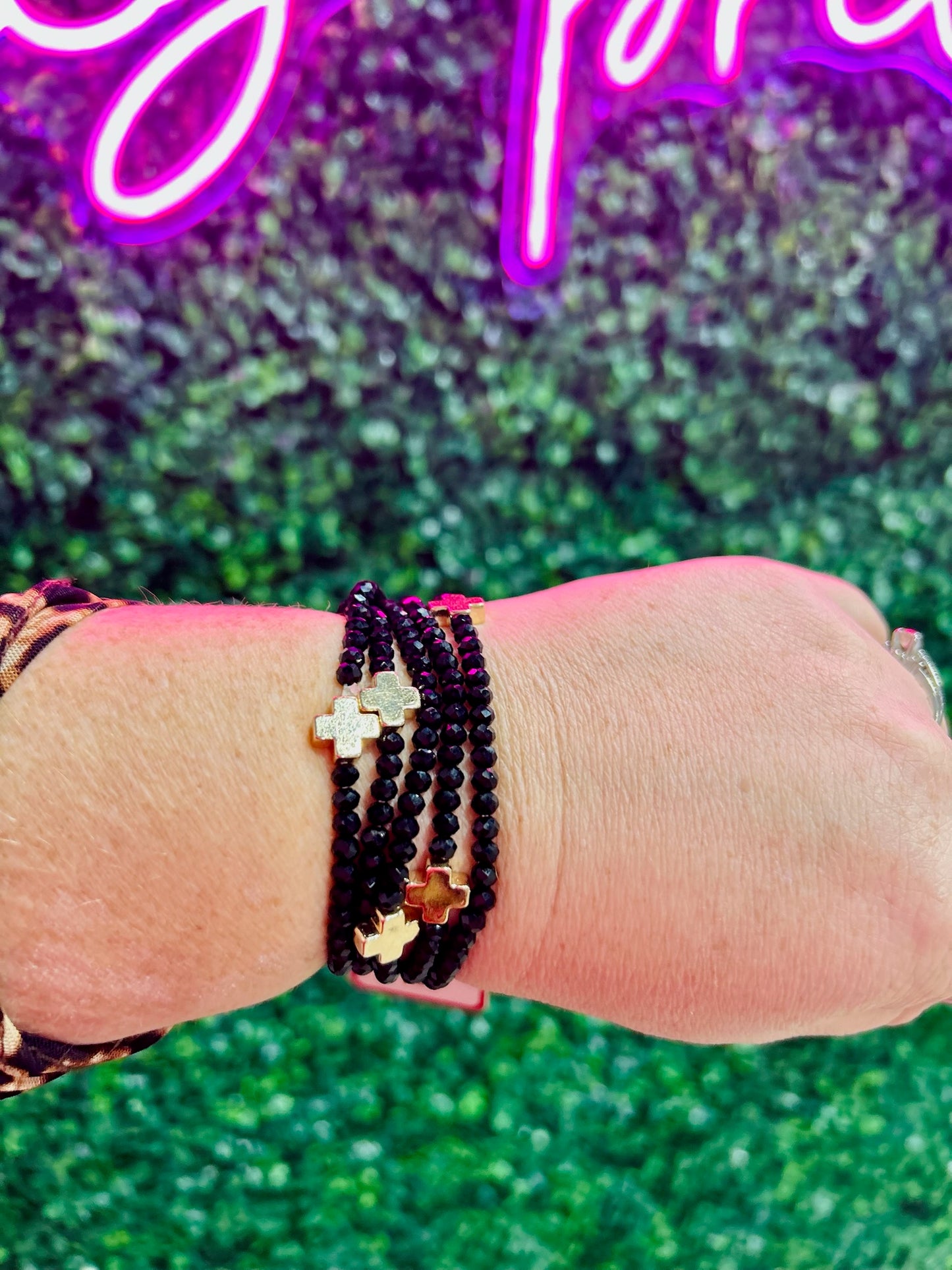 Set of Five Glass Beaded Bracelets