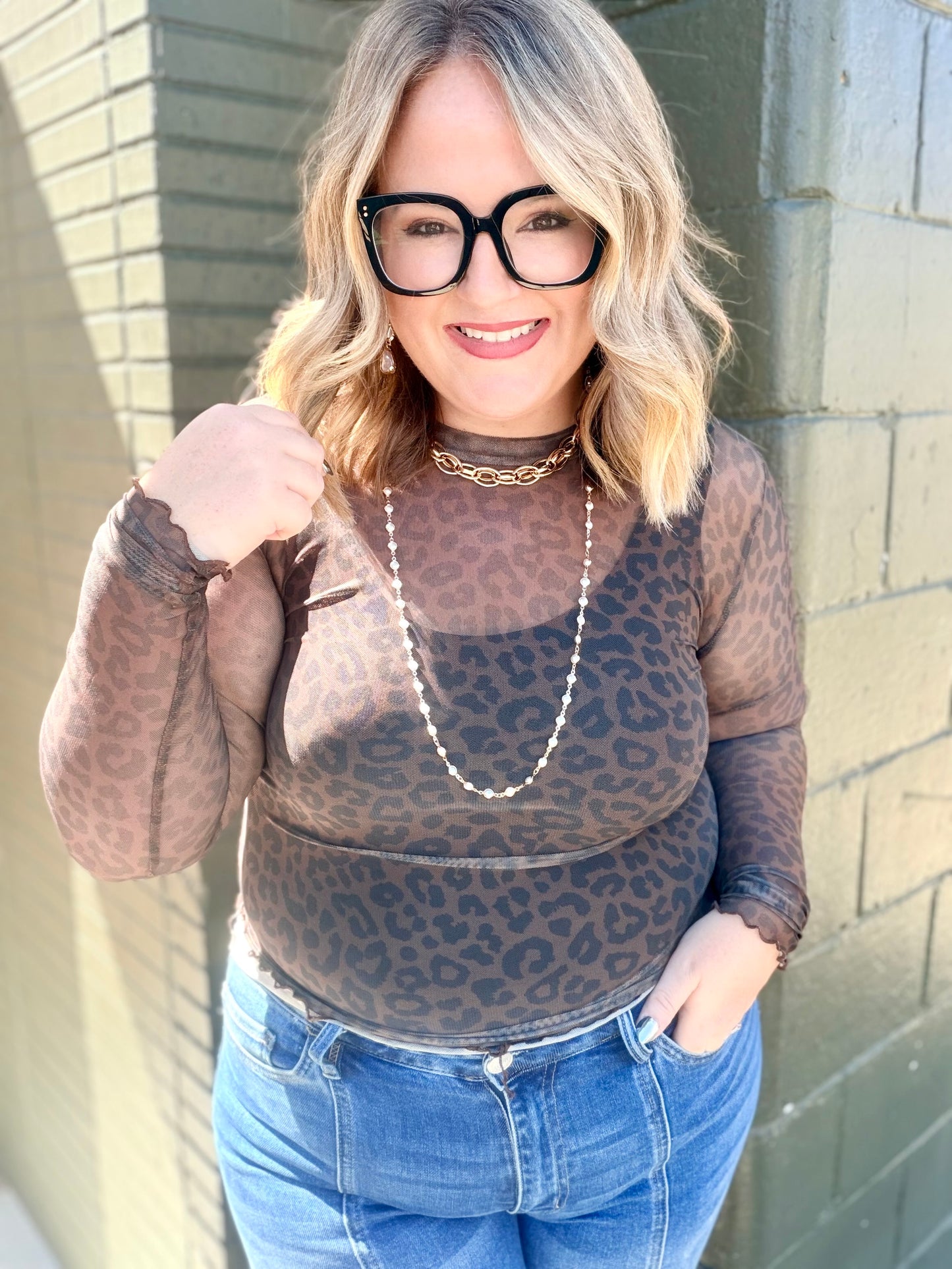 Kate Mesh Top- Coco Leopard