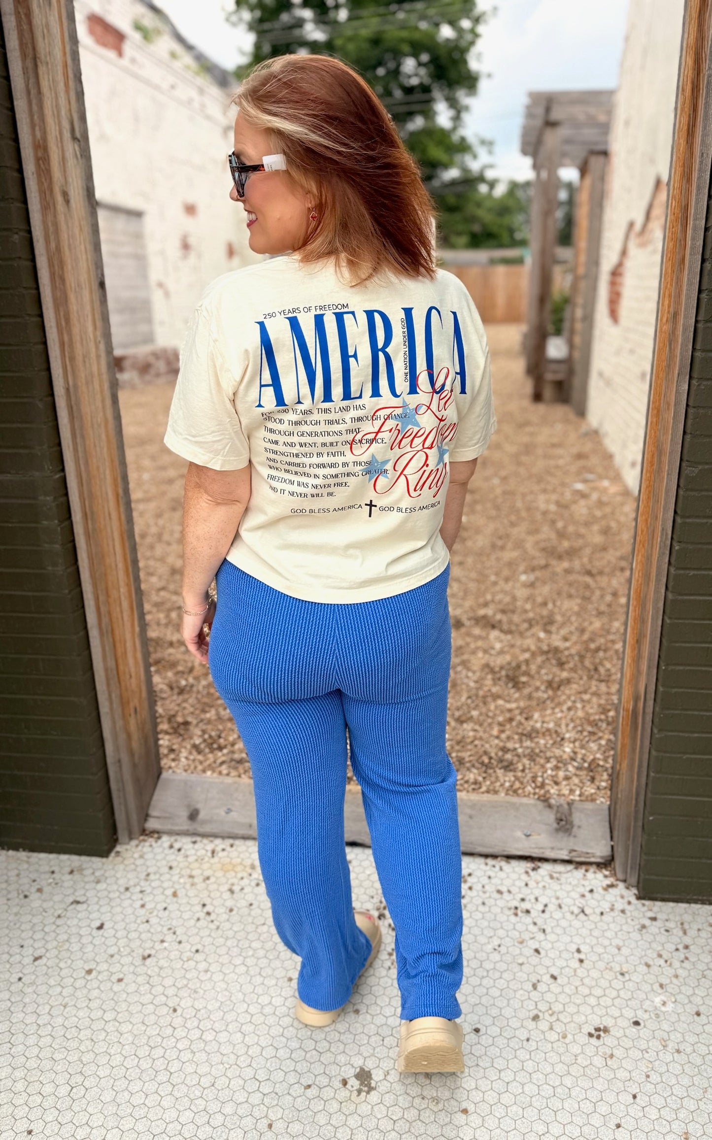 Emily Blue Ribbed Pants