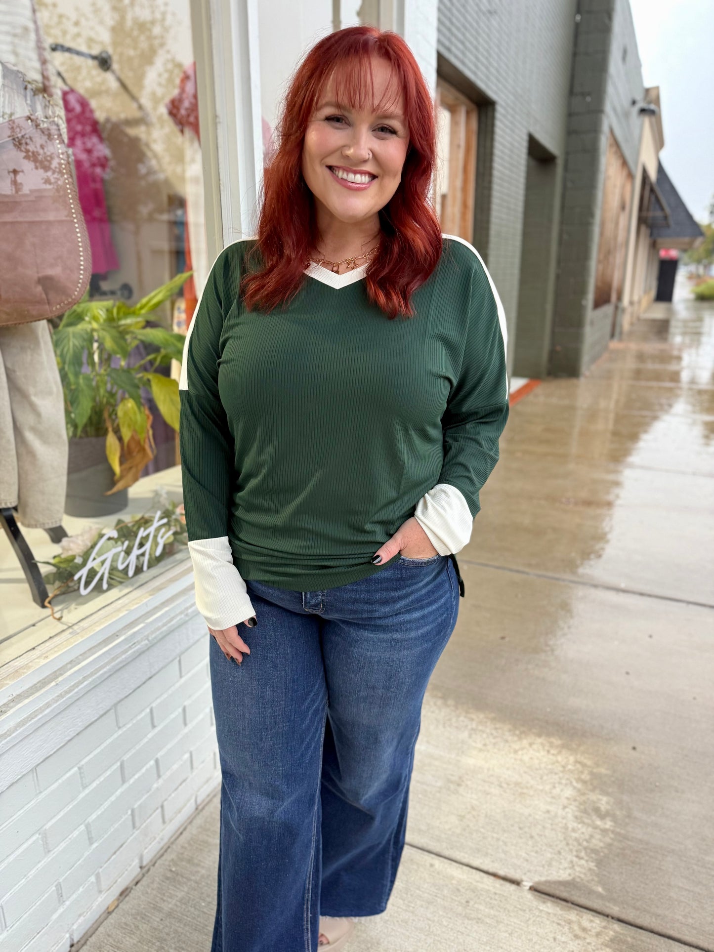 Carrie V-Neck Long Sleeve Top