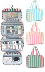 Striped Hanging Toiletry Travel Bag (Multiple Colors)