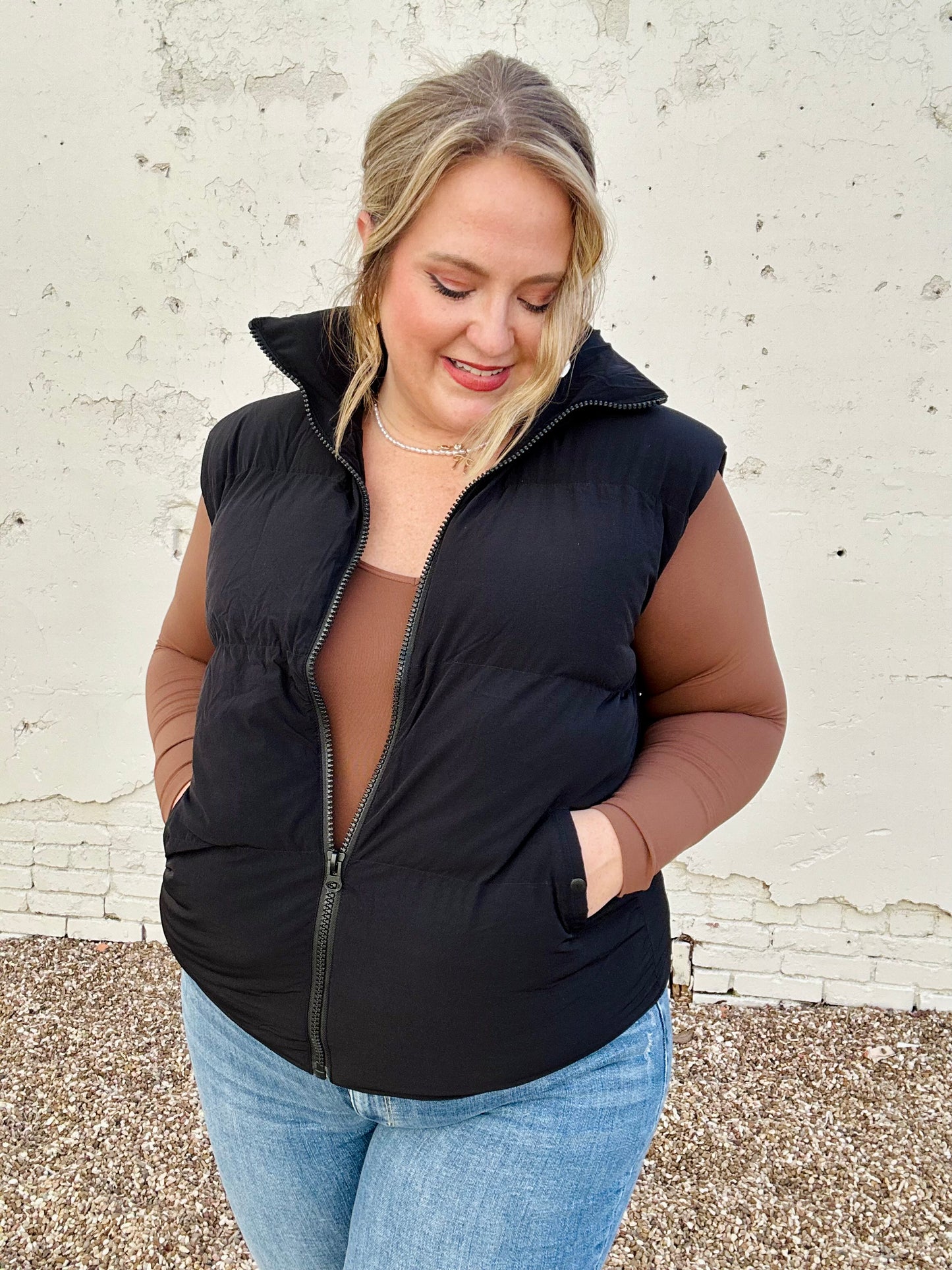 GraceLynn Puffer Vest in Black