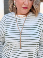 Long Twisted Metal Chain Necklace (Silver or Gold)