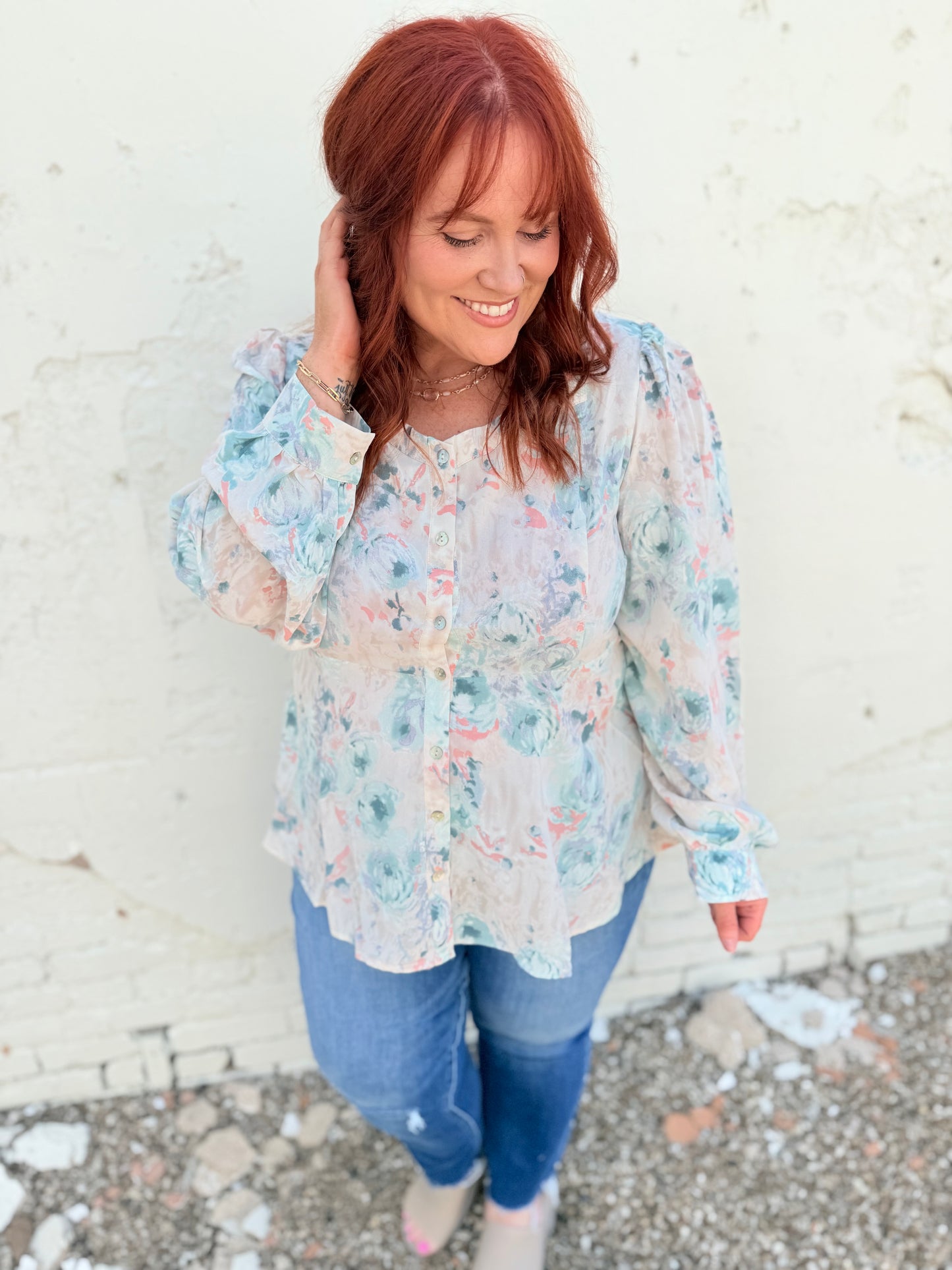 Sophia Floral Button Down Top