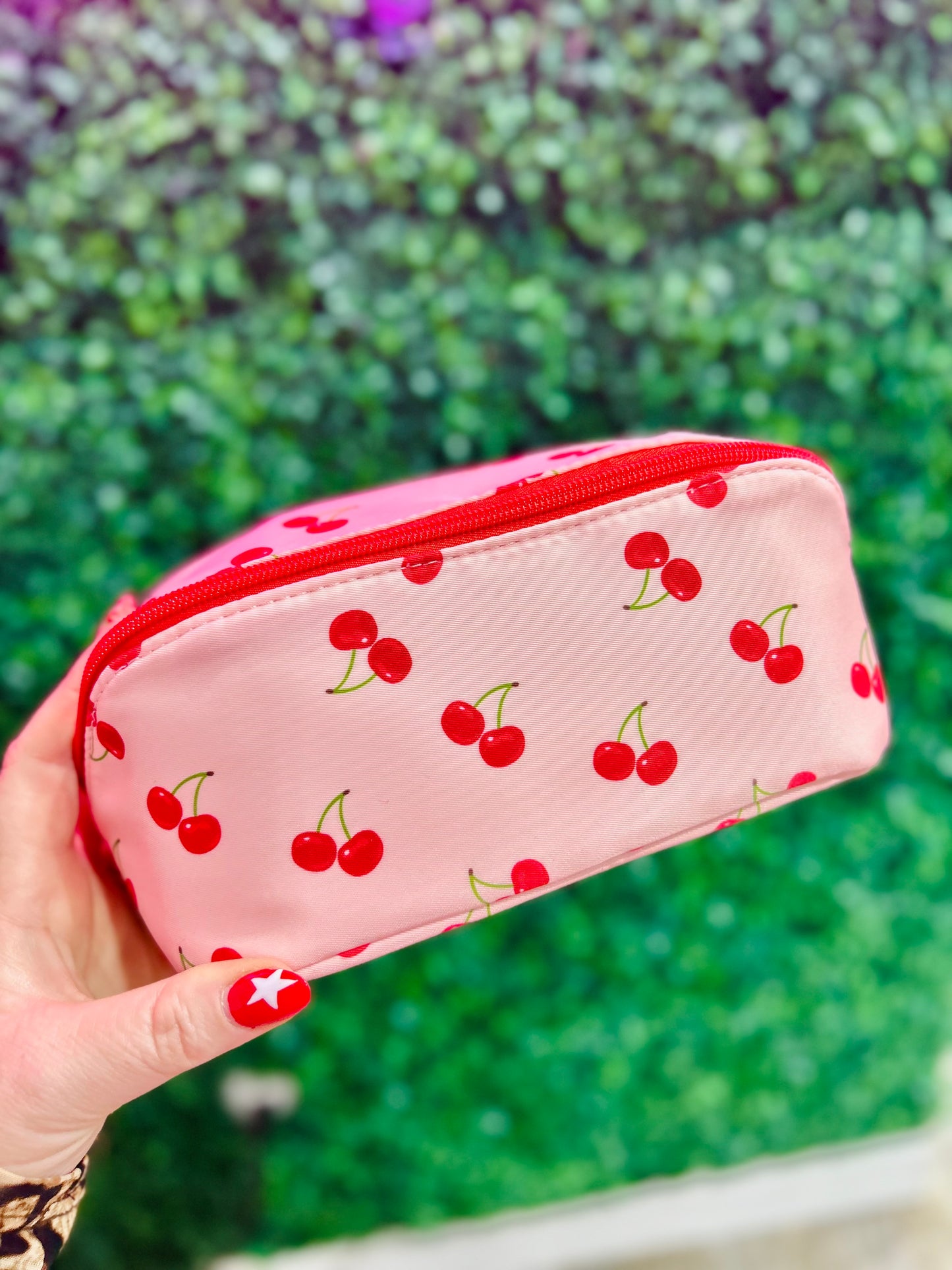 Cherry Print Makeup Bag
