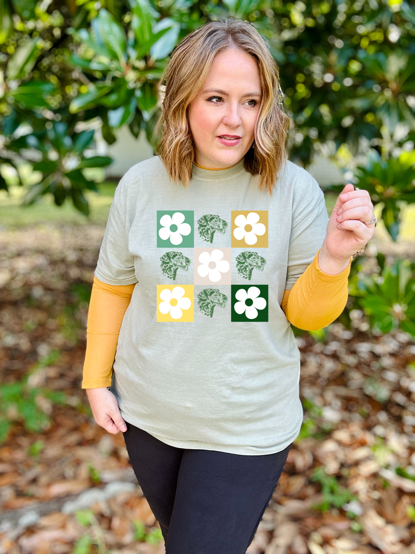 Flower Block School Spirit Tee