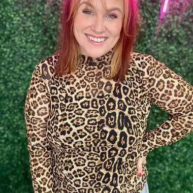Hear Me Roar Leopard Mesh Top