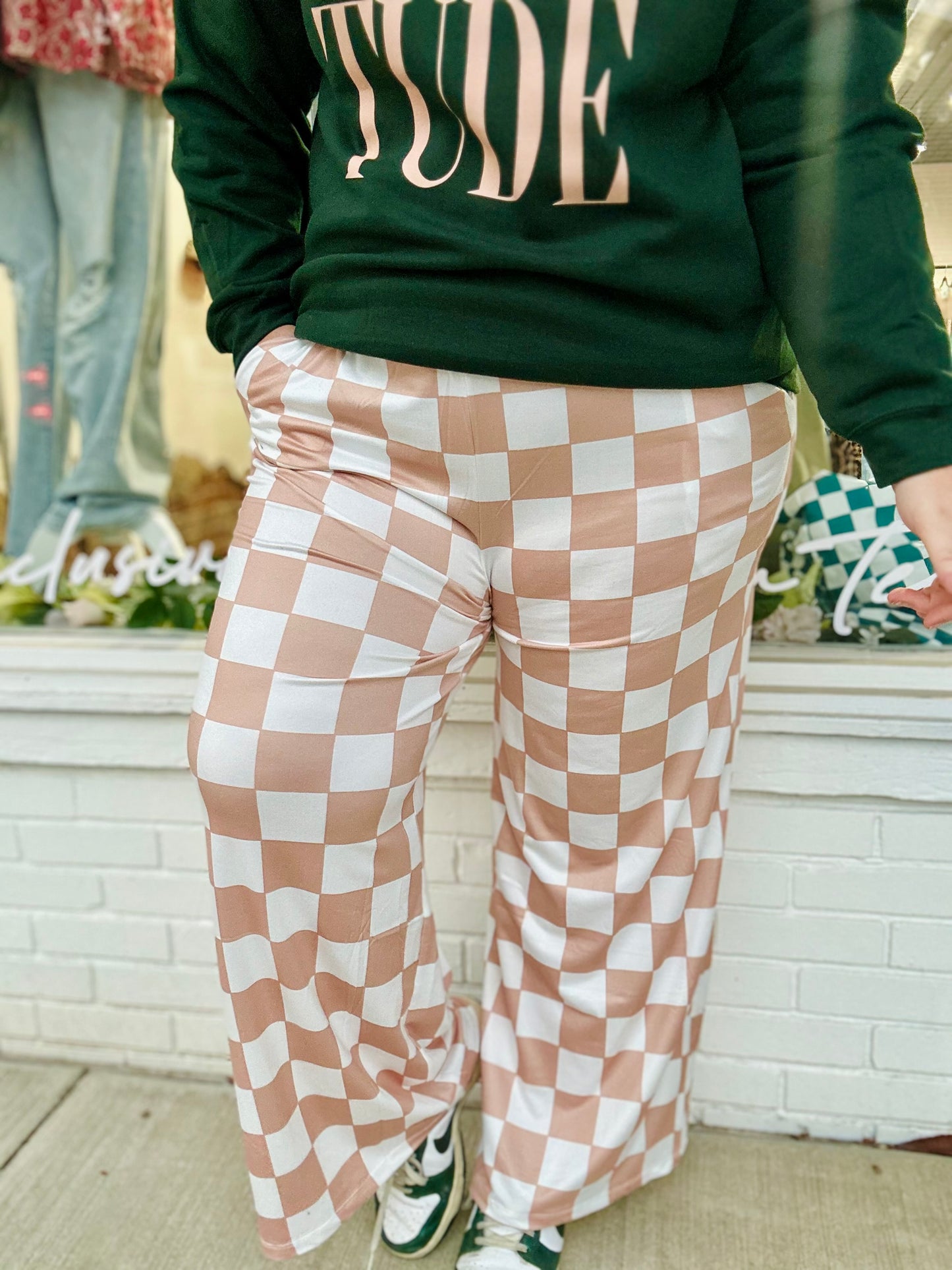 Charlie Checked Wide Leg Pants