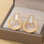 Crystal Cut Door Knocker Earrings
