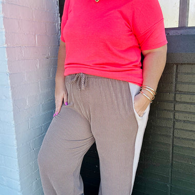 Kathy Ribbed Wide Leg Pants