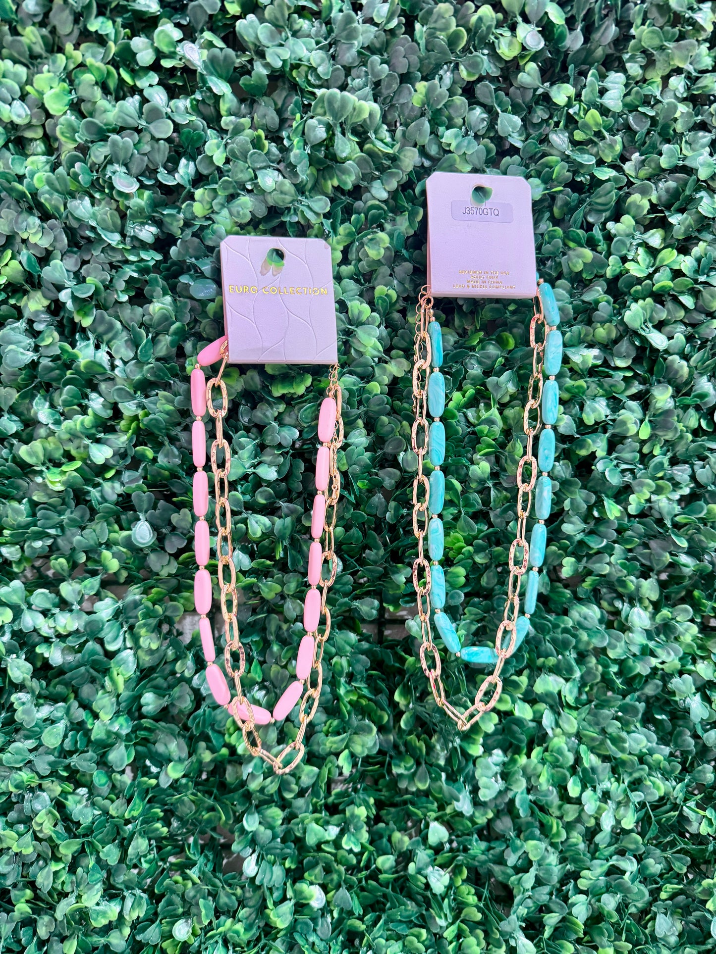 Double Layered Chain Link Necklace (Multiple Colors)