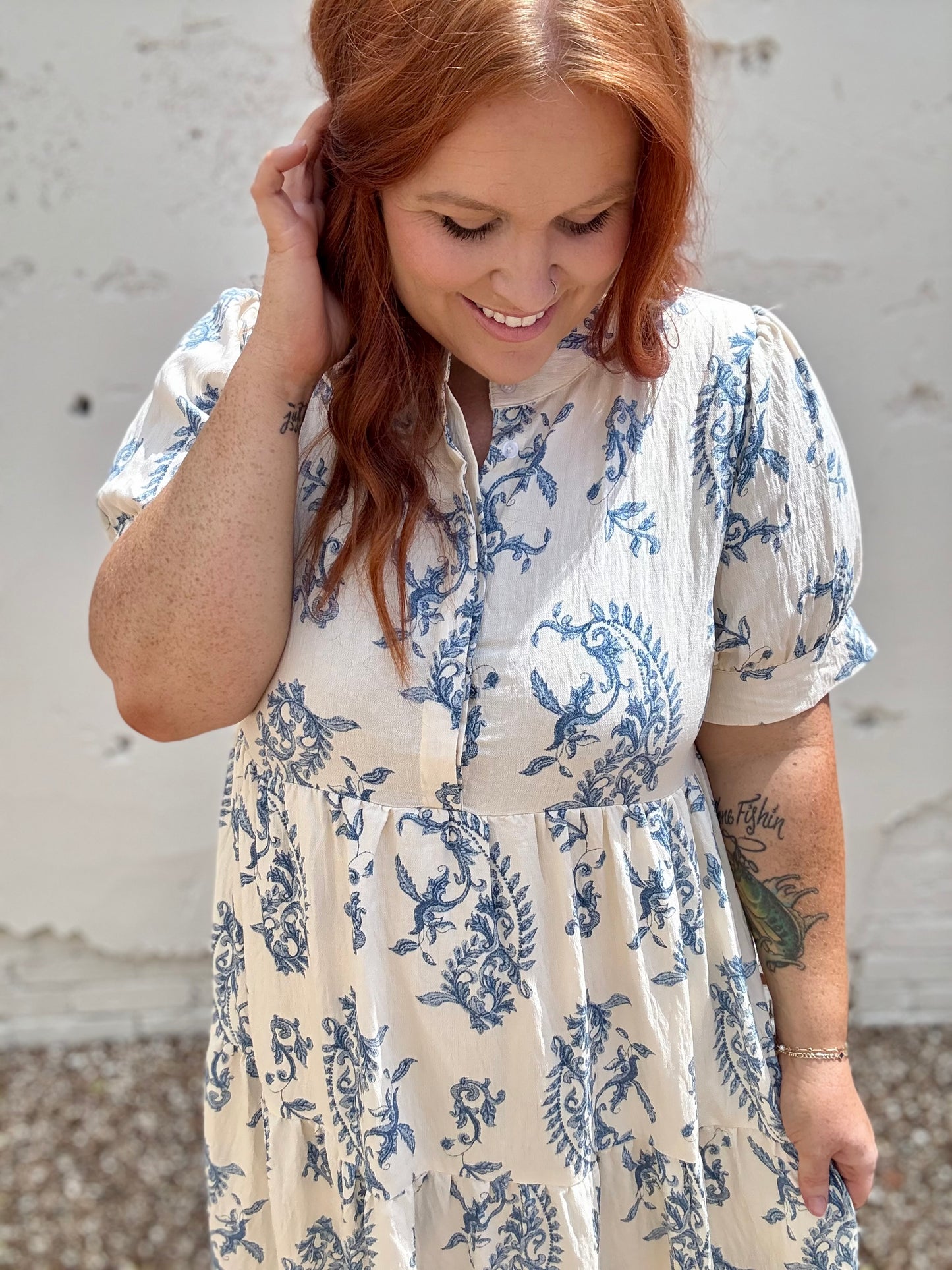 Jeri Blue Floral Dress