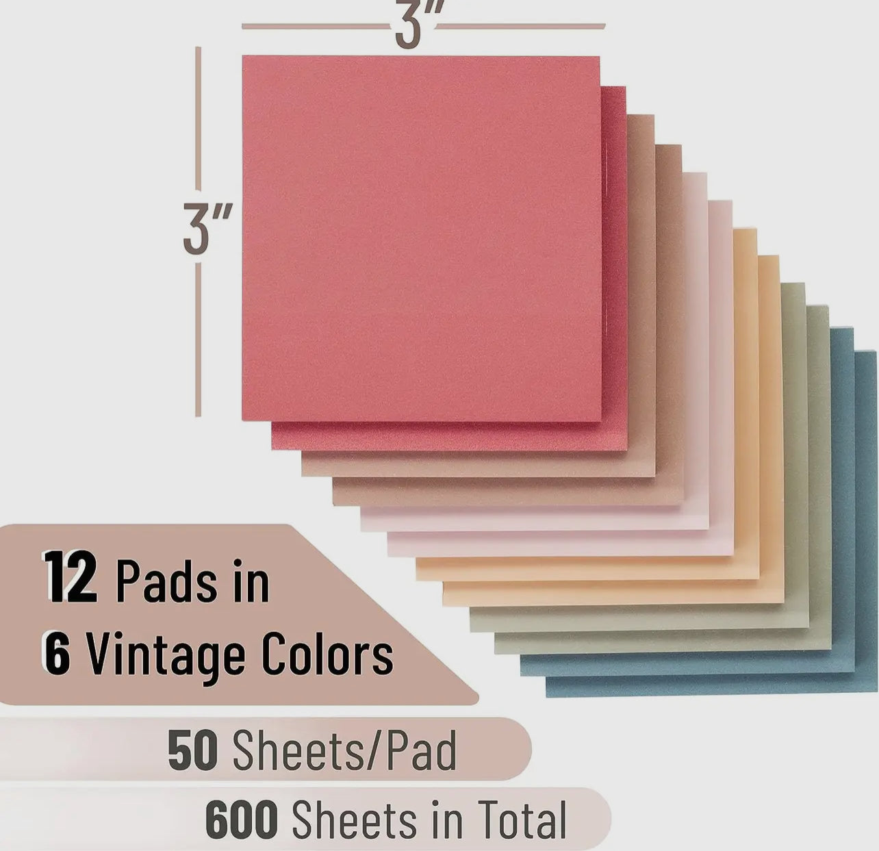 12 Pack Assorted Sticky Notes