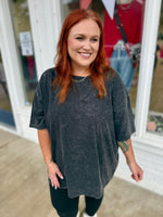 Black Jessica Acid Wash Shirt
