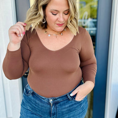 Seamless Reversible Long Sleeve in Coffee Brown