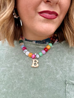 Chunky Beaded Initial Necklace