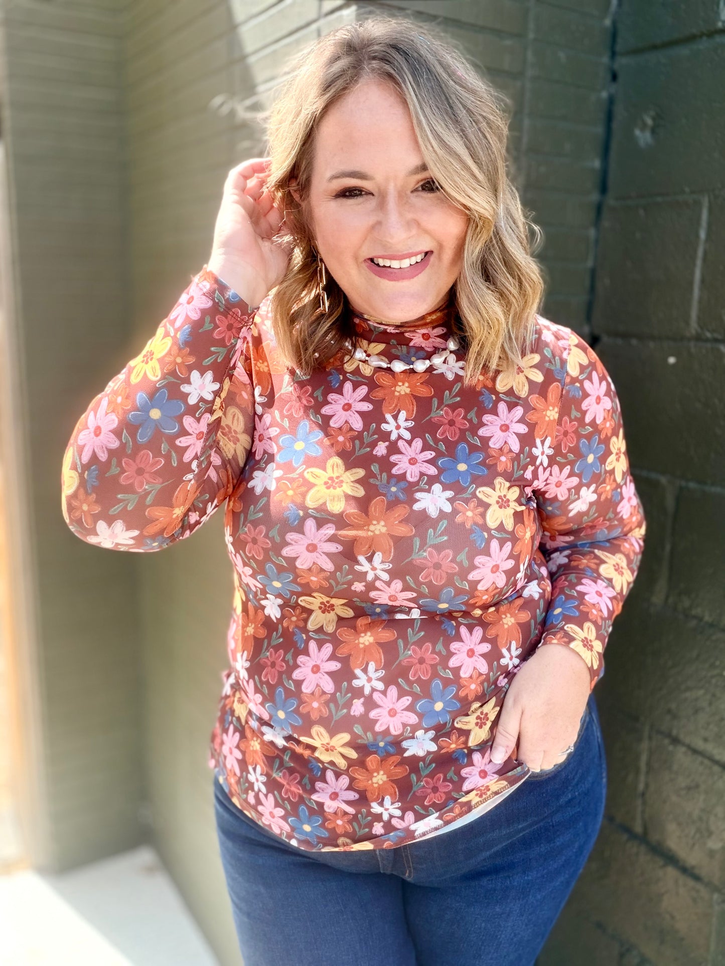 Multi Floral Mesh Top