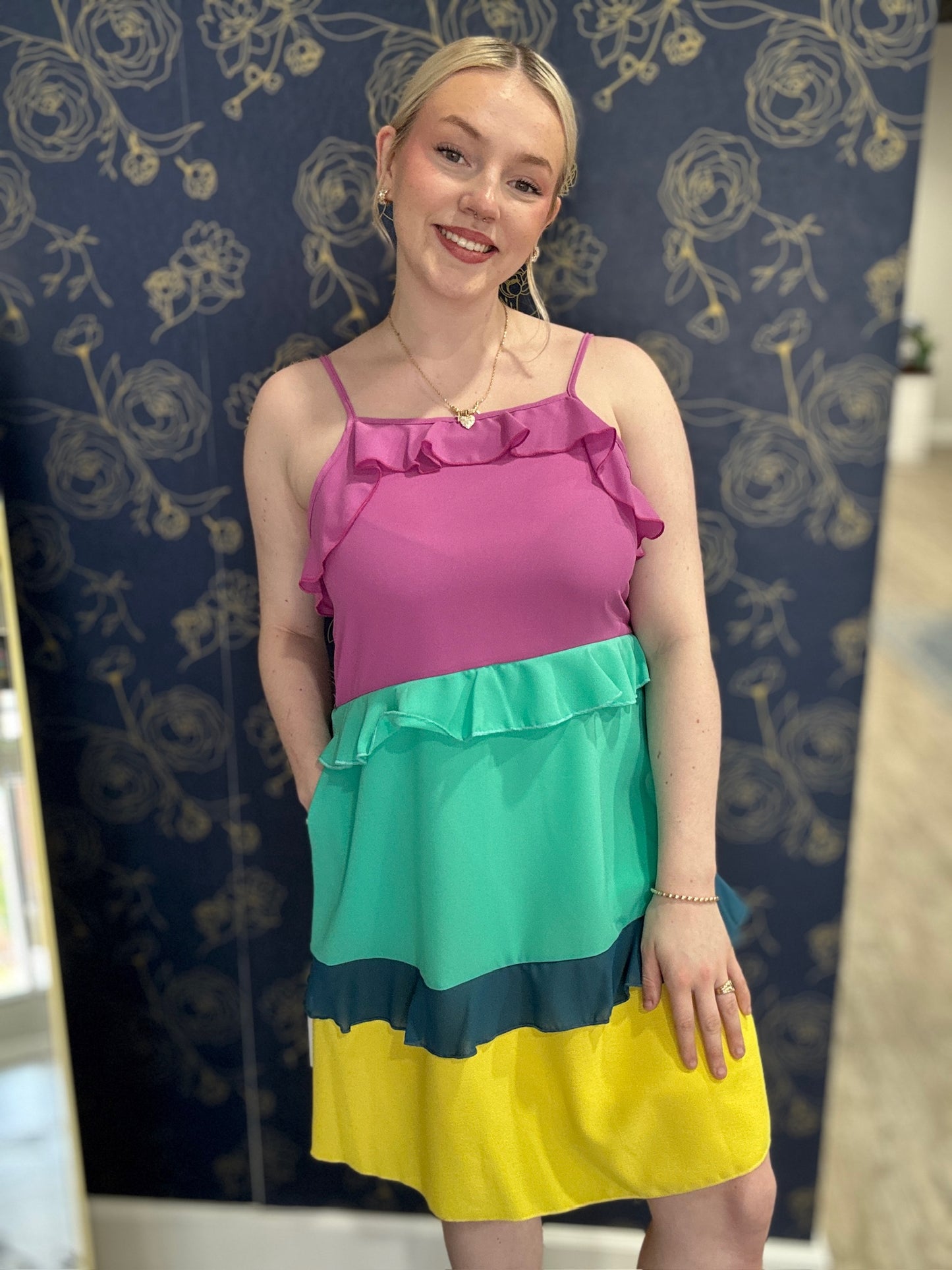 Briana Tiered Spaghetti Strap Dress