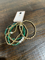Set of Five Beaded Stretch Bracelet