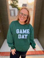 Game Day Chenille Sweatshirt in Green