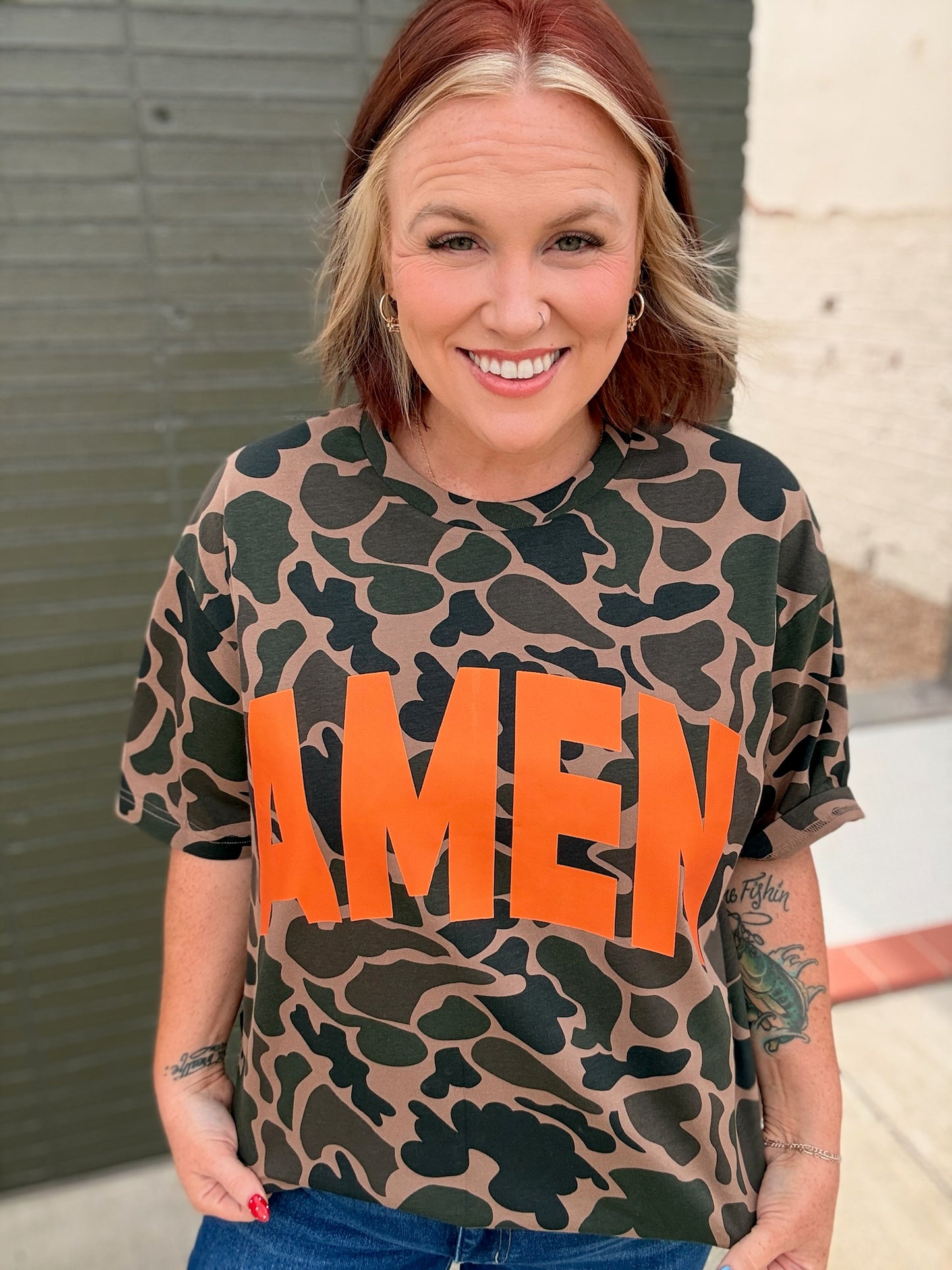 Amen Duck Camo Varsity Tee (Customizable)