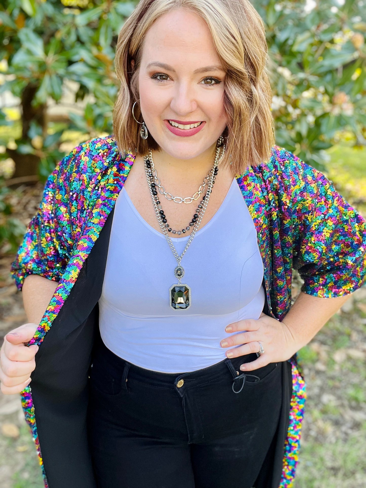 Multicolor Sequin Duster