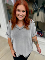 Casey Ribbed Shirt in Black and White