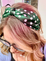 Polka Dot Headband In Green