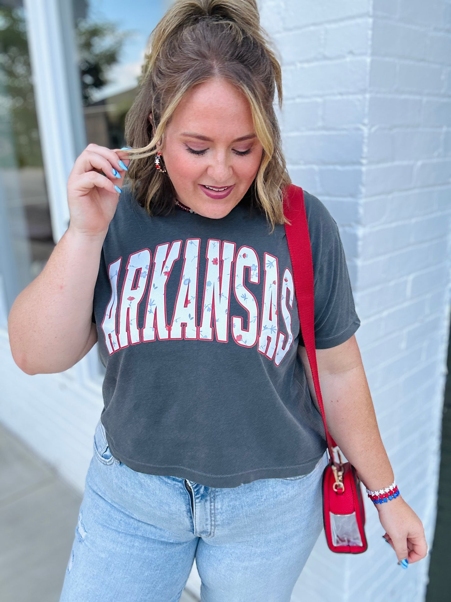 Floral State Cropped Tee